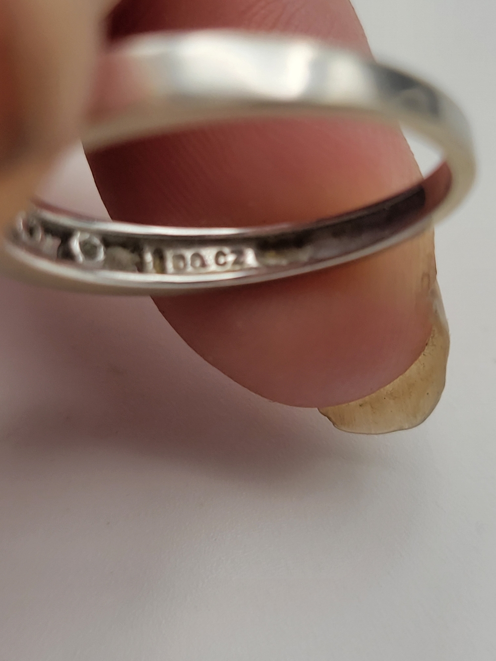 Vintage 14k Plumb DQ CZ White Gold Wedding Set Size 7.75 - Picture 6 of 11